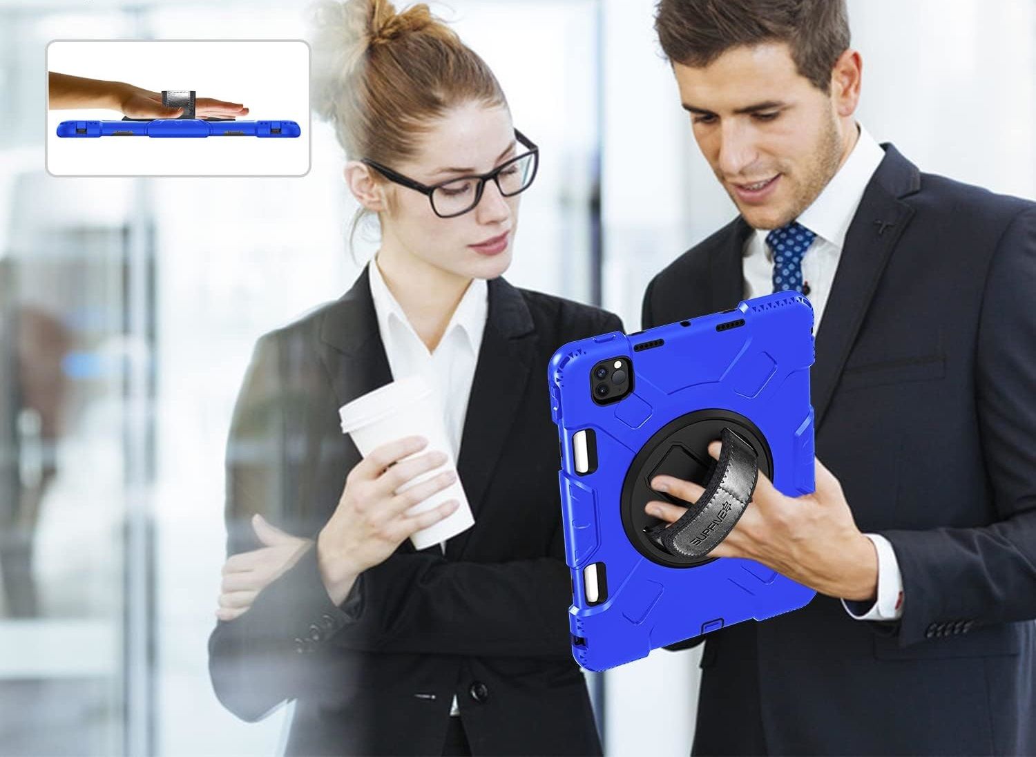 Etui do iPad Pro 5/4/3 12.9" Podstawka i Miejsce na Rysik Niebieskie