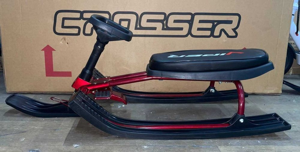 ТОП продаж! Дитячий снігокат санки VIPER синій/червоний + амортизатор!