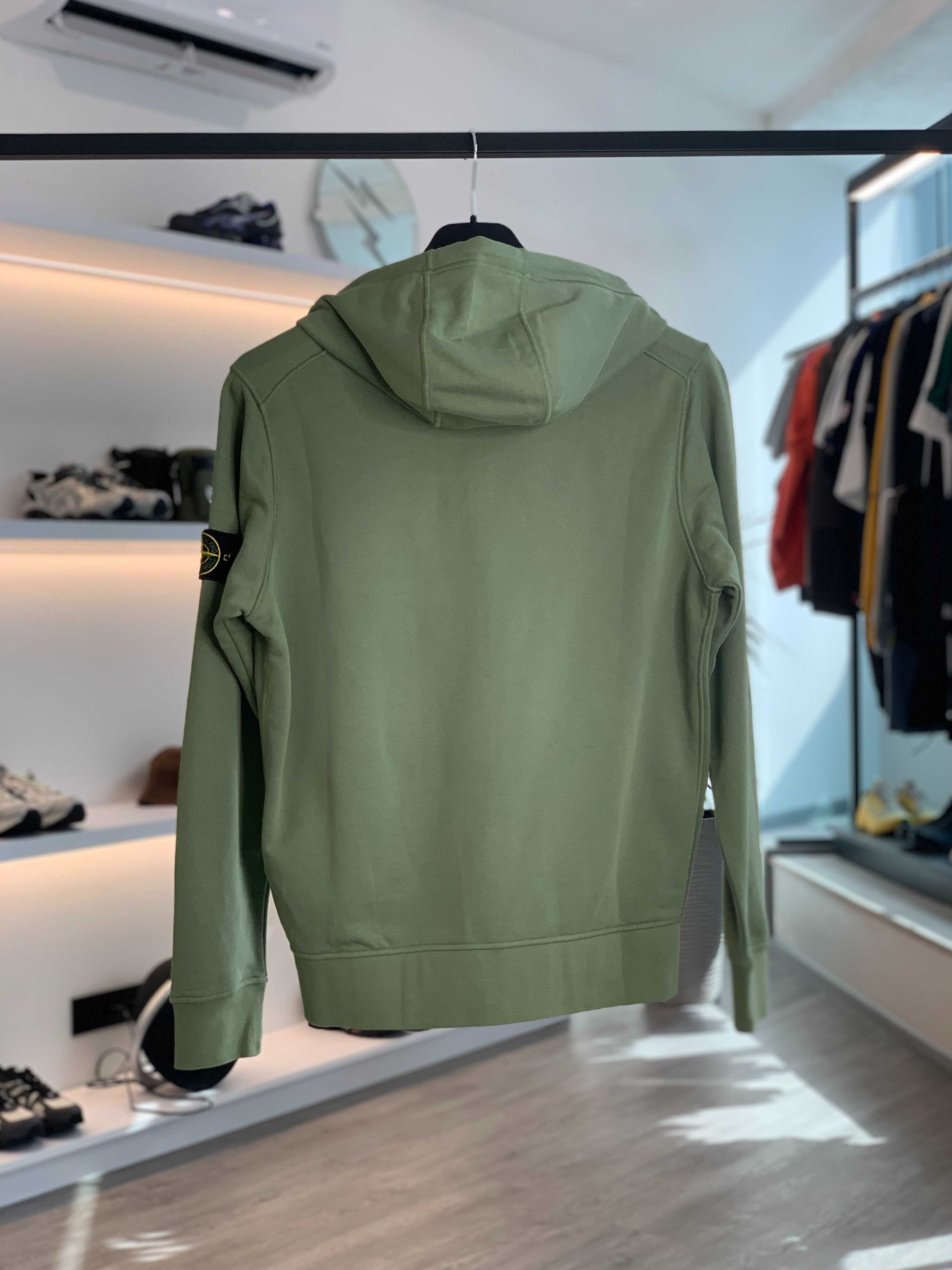 Худі STONE ISLAND 64251 Classic Zip Hooded Sweatshirt Sage Green SI014