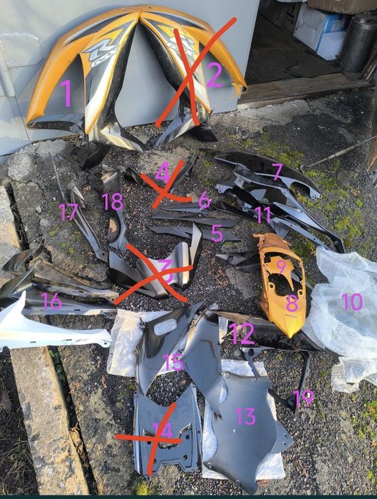 Пластик на мотоцикл suzuki gsx-r 600 750 k8 2008 2010 обтекатели обвес