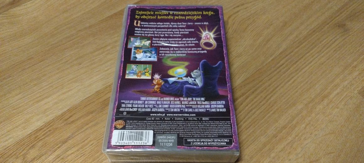 Kaseta wideo VHS bajka Tom i Jerry Magiczny Pierścień