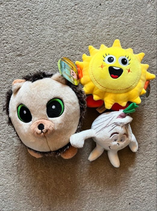 Zestaw pluszaków – jeżyk, słoneczko, czosnek – NOWE z metkami