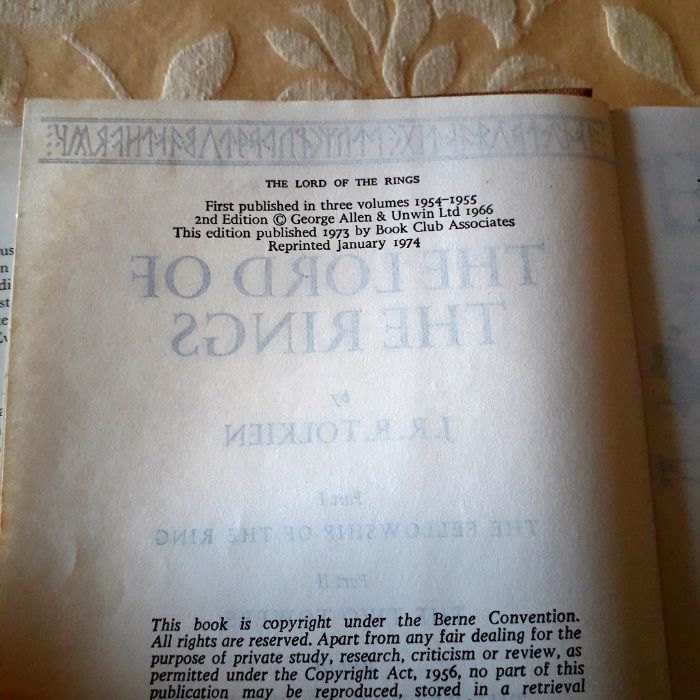 J R R Tolkien - Senhor dos Anéis - 1st BCA UK Edition HB 1974