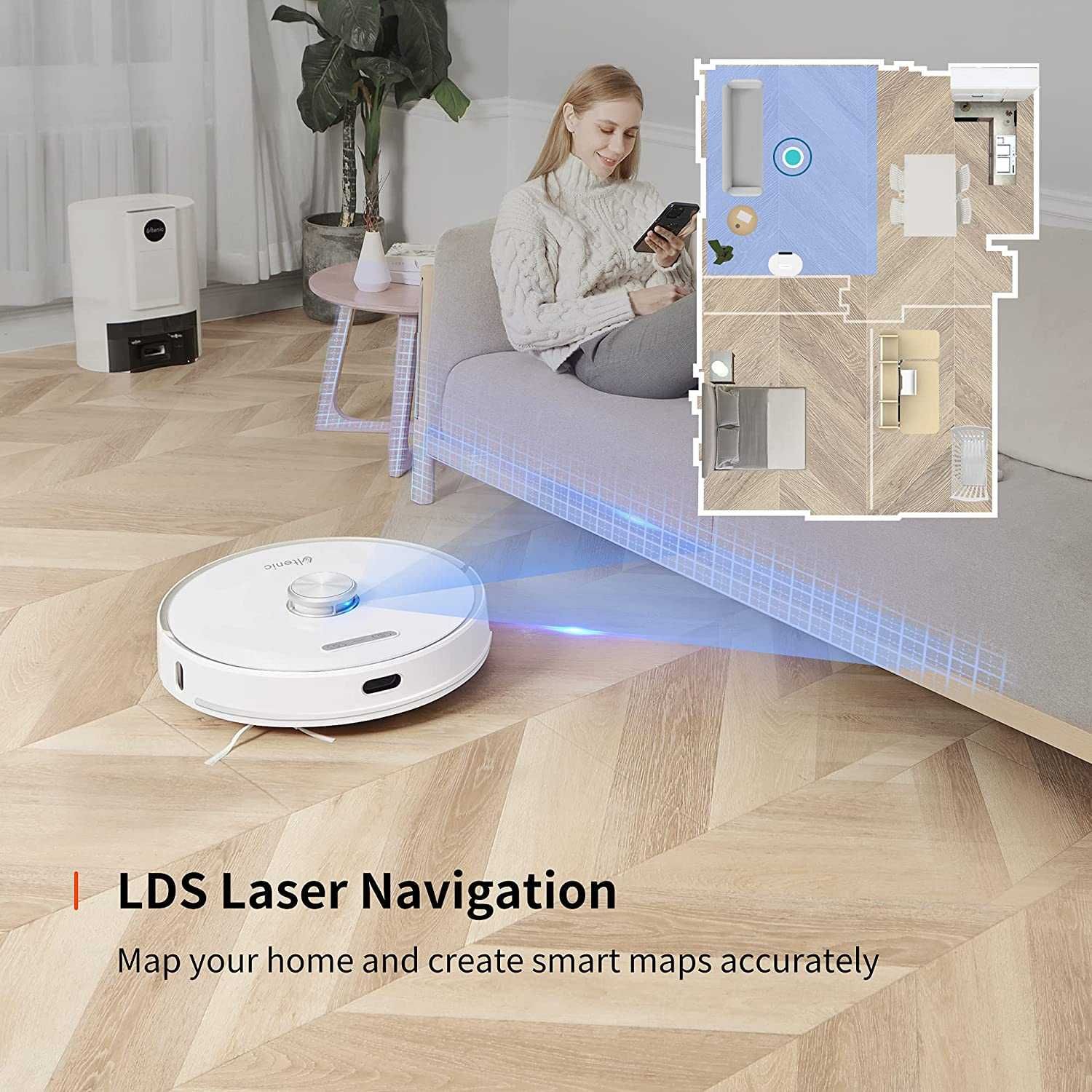Robot Sprzątający Mopujący Odkurzający Ultenic T10 Stacja WiFi