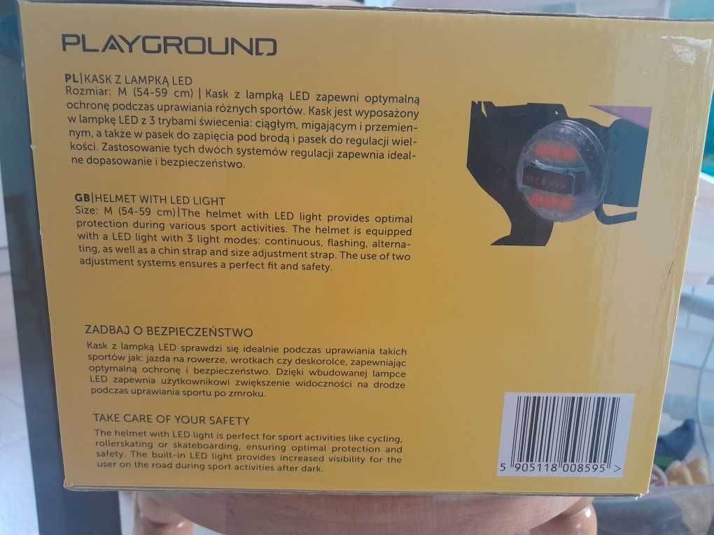 Kask rowerowy dla dziewczynki z lampką led
