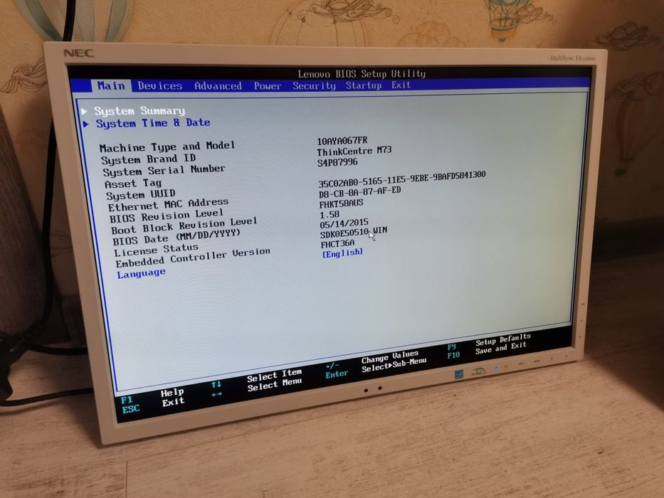 Монітор 22" NEC EA223WM — робочий, білий
