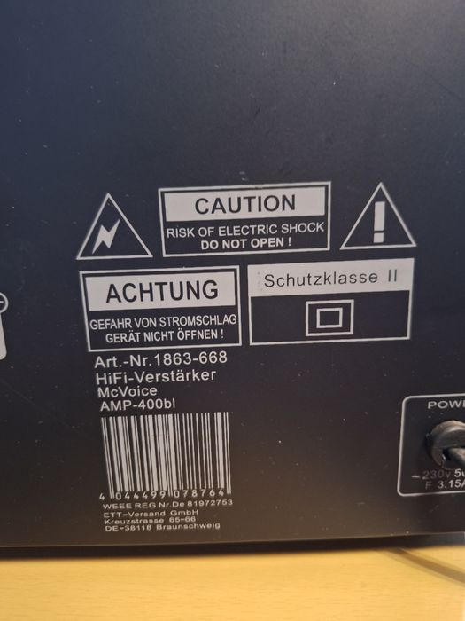 amplituner, wzmacniacz mc voice AMP 400bl