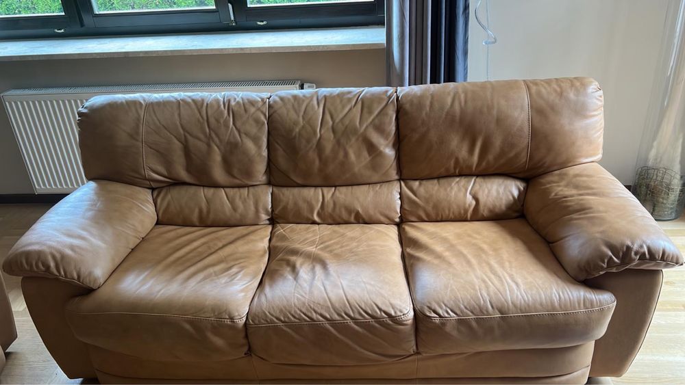 Włoska Sofa ze skóry Nicoletti
