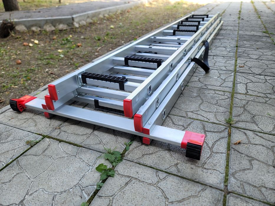 Лестница стремянка Трехсекционная 5.95м 3х9 Драбина