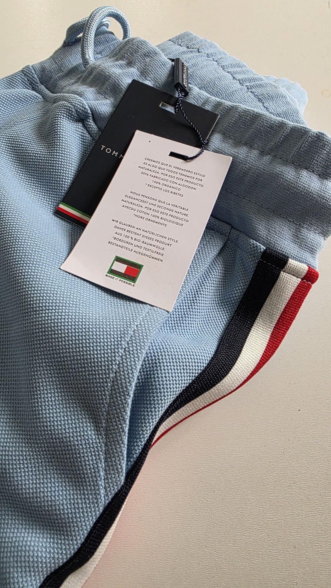 Tommy hilfiger komplet spodenki szorty błękitne niebieskie L / XL  wyp