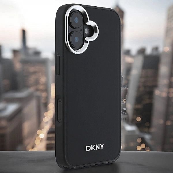Etui DKNY Plain Logo MagSafe na iPhone 15 Plus - czarne