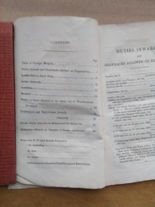 John Nyren- tables customs duties- Londres- 1828