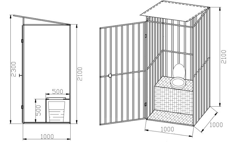 Розбірний дачний літній вуличний туалет