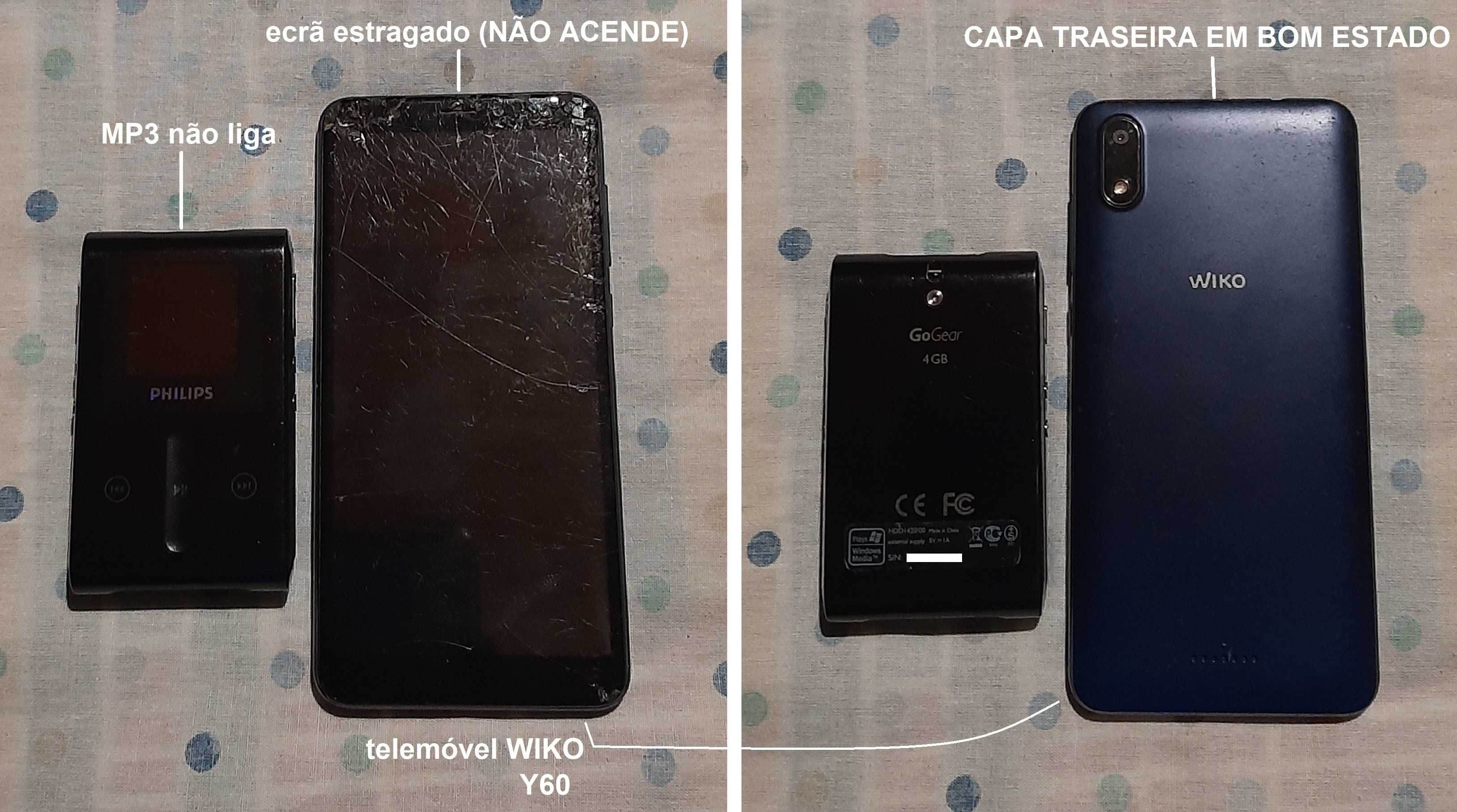 tablet + 2 telemóveis + MP3 (reparação ou peças)