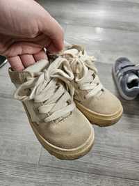 Beżowe skórzane buty ZARA tenisówki trampki 23