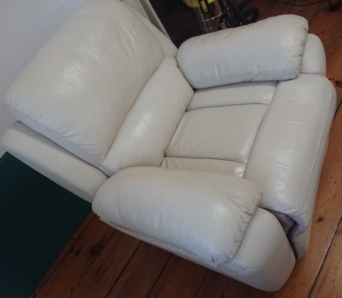 Zestaw mebli wypoczynkowych do salonu ze skóry: kanapa sofa fotel 3+1
