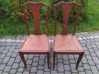 Krzesła 6 sztuk drewniane, skórzana tapicerka