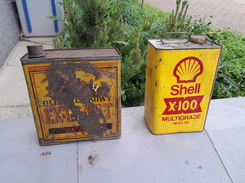 Stara puszka po olej shell X-100