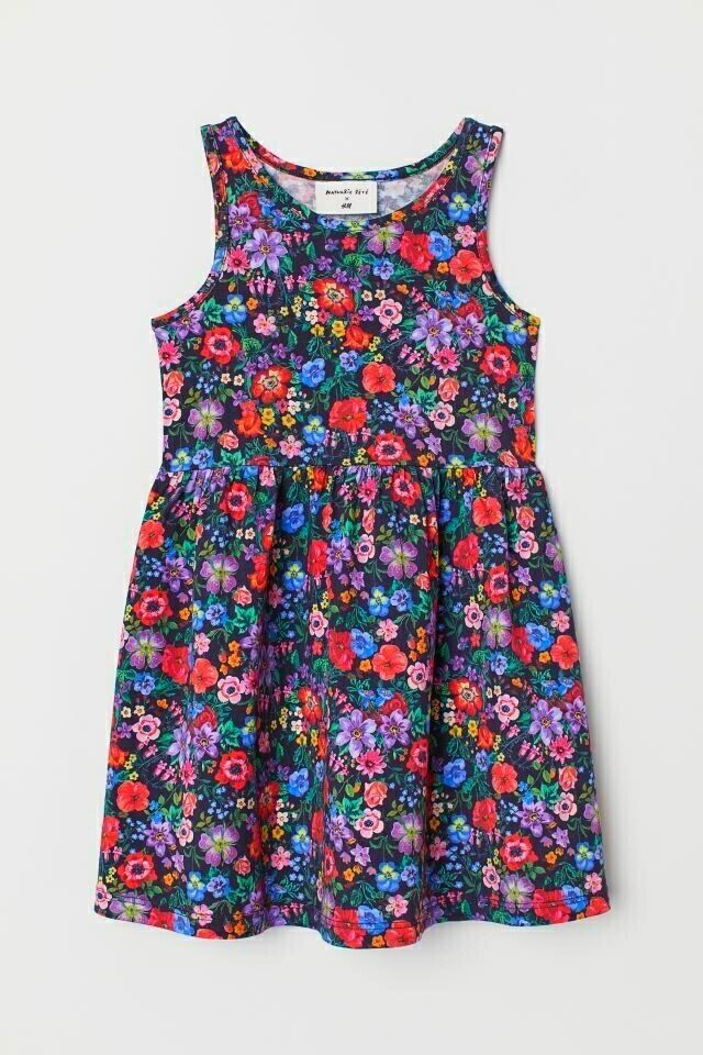 Летнее яркое цветастое платье H&M 6-8л