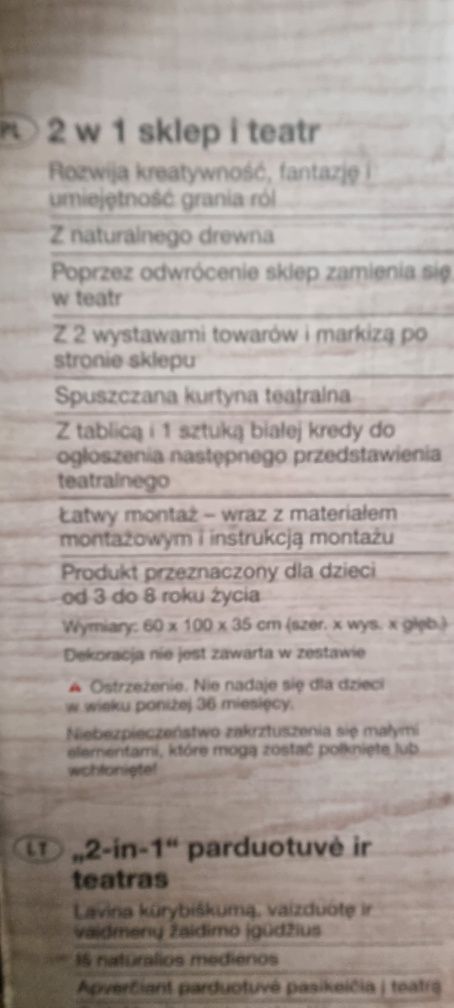 Sklep drewniany i Teatrzyk 2 w 1