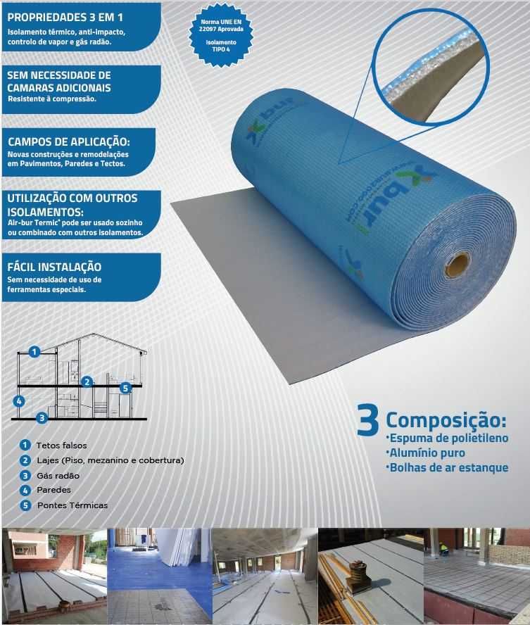Isolamento Térmico chão, paredes e tetos Air-bur Termic® S-YC 8mm novo