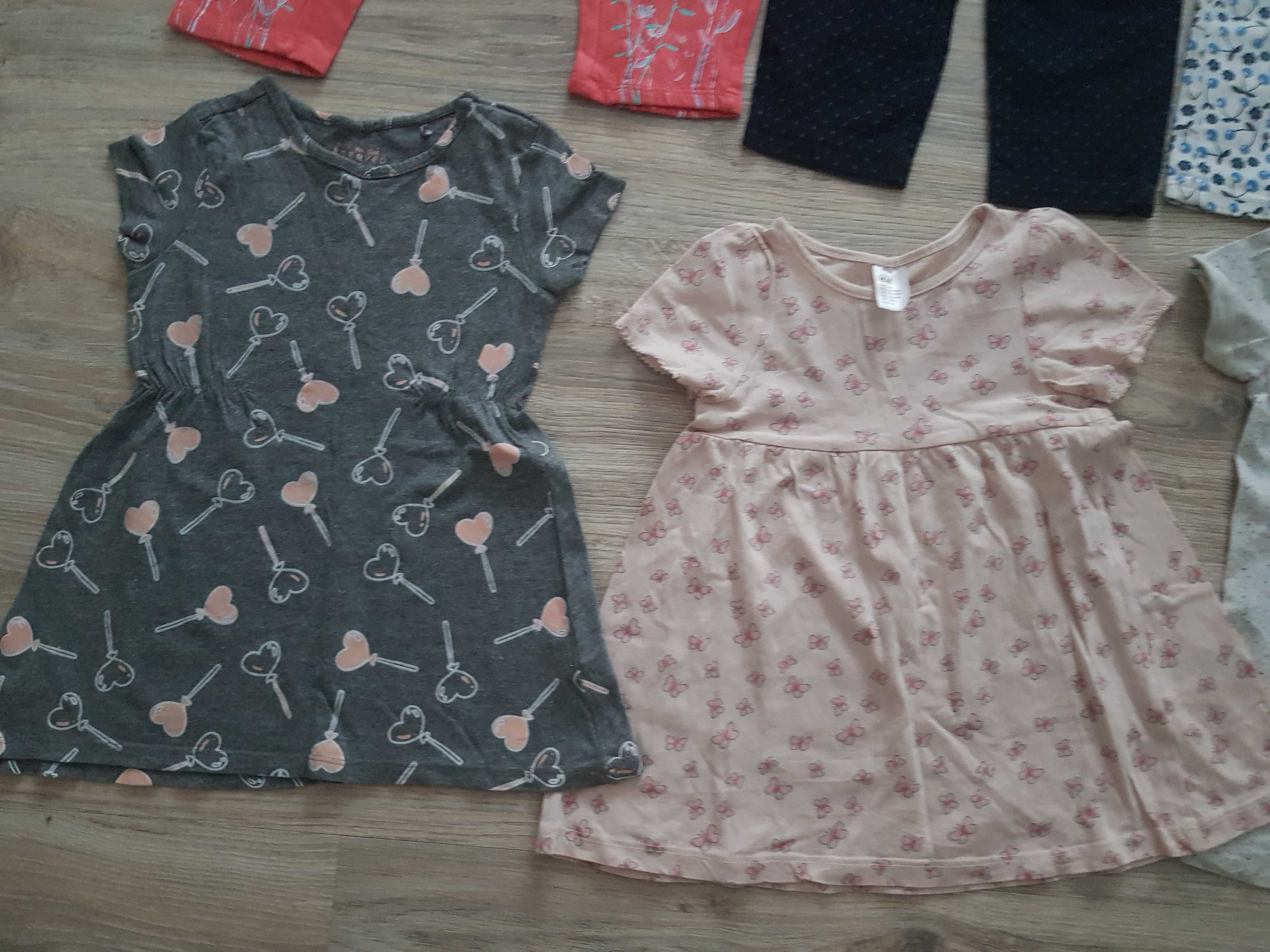 Paka zestaw ubrań dla dziewczynki H&M 86 spodnie sukienka sweter 10 sz