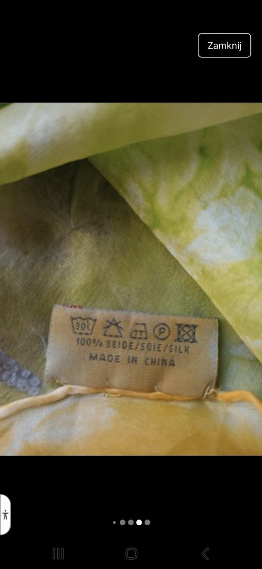Kolorowa wielobarwna jedwabna apaszka chusta chustka jedwab 100% silk