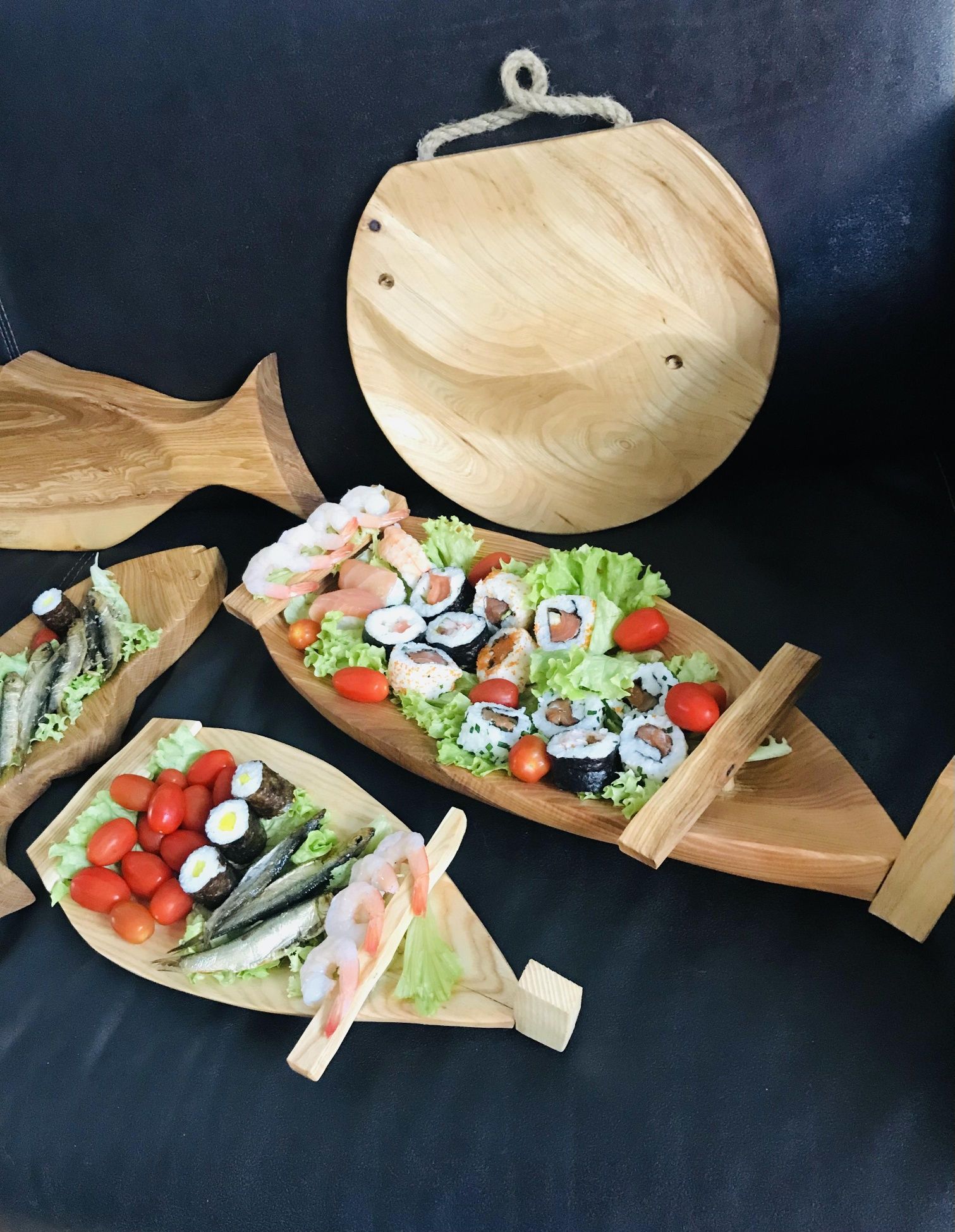 Łódka na sushi taca OBROTOWA statek na sushi 40cm