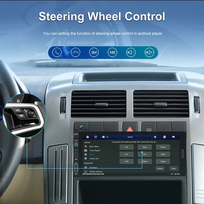 Rádio 1din 6,89 polegadas Touch CARPLAY Android Auto USB FM novo