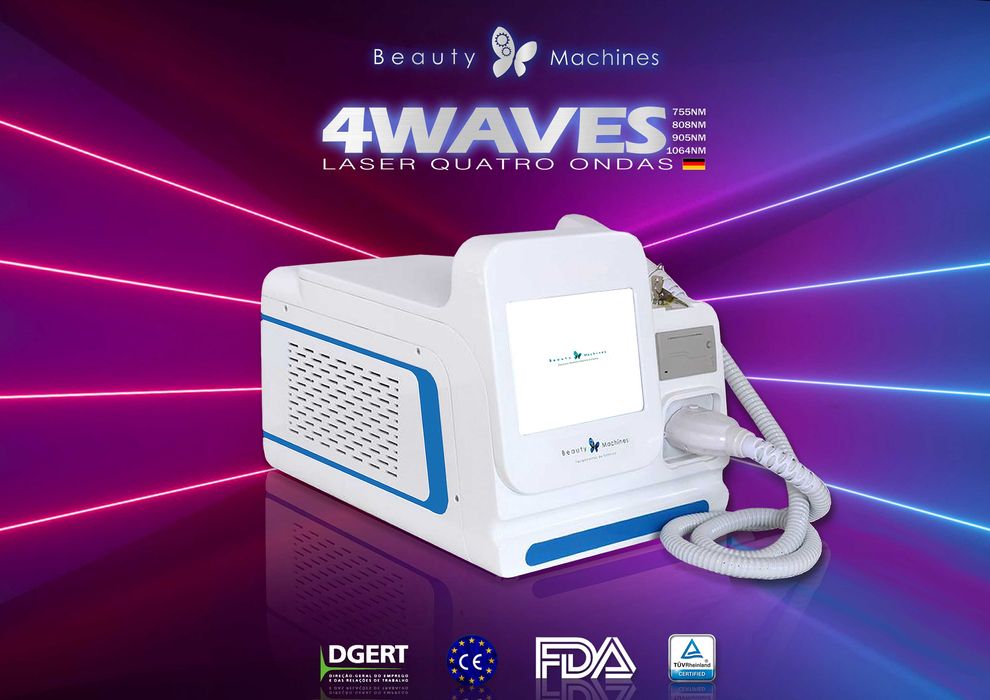 Laser 4Waves UVC Profissional certificado médico Alexandrite+Diodo+YAG