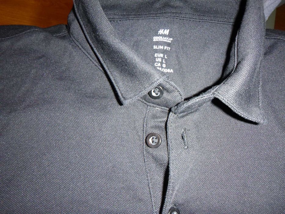 Чорна чоловіча футболка polo coolmax L  H&M