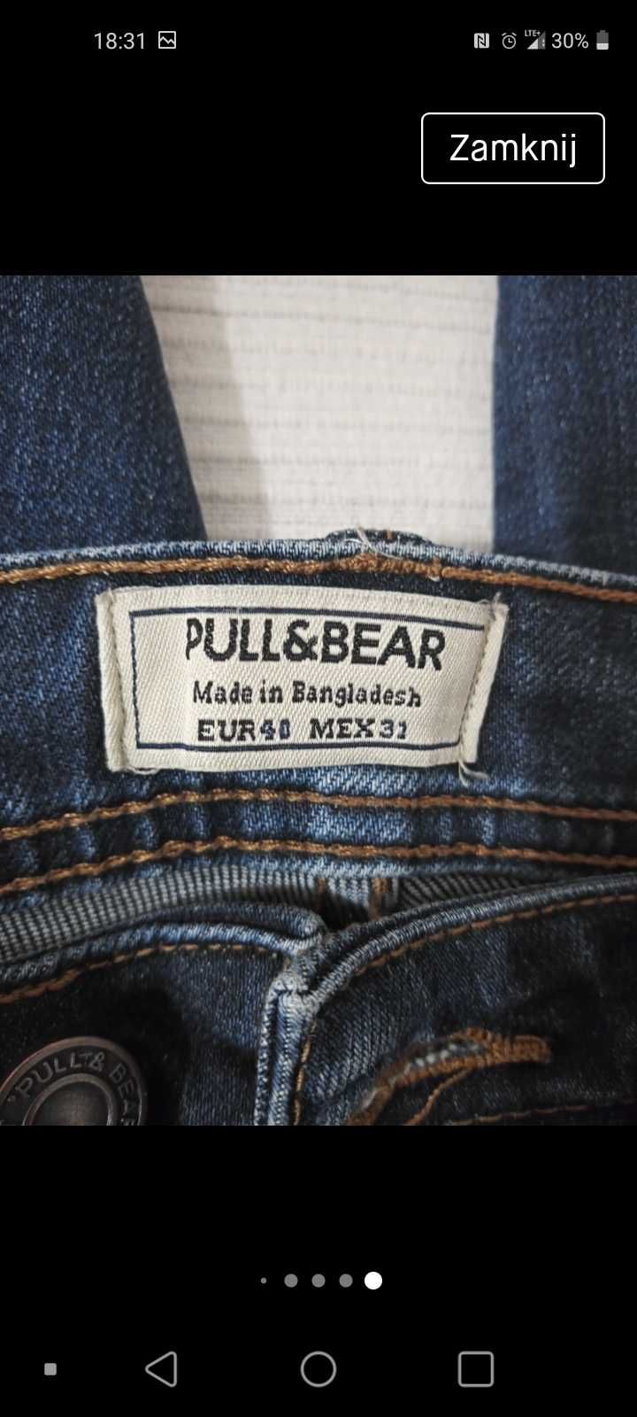 Spodnie dżinsy męskie Pull & Bear rozm. 40.