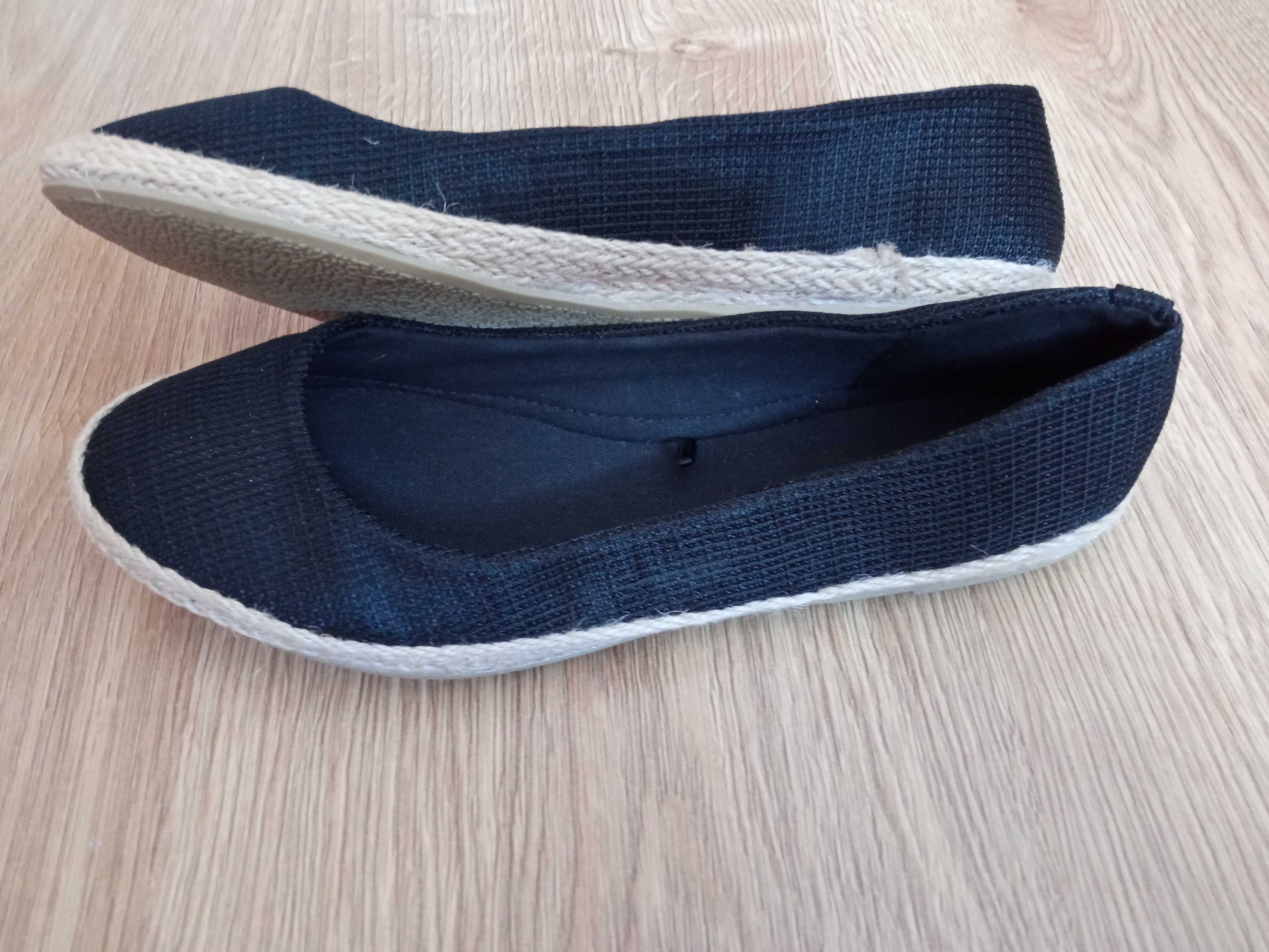 Czarne nowe espadryle. Rozmiar 39