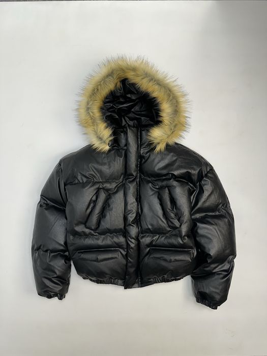 Аляска куртка пуховик курточка черная чорний с мехом opium archive M L