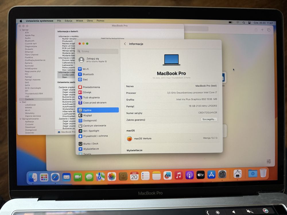 MacBook Pro 13 2017 i7 16ram 1tb Space Gray