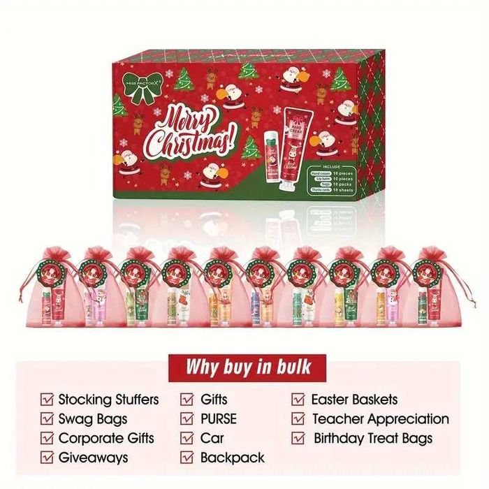 Presentes e Brindes de Natal - caixa com 10 conjuntos. Novidade!