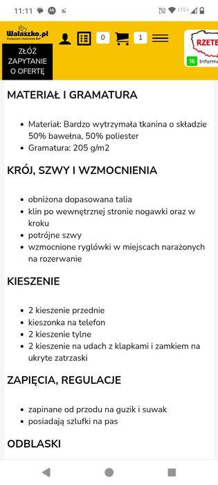 Spodnie robocze Mascot