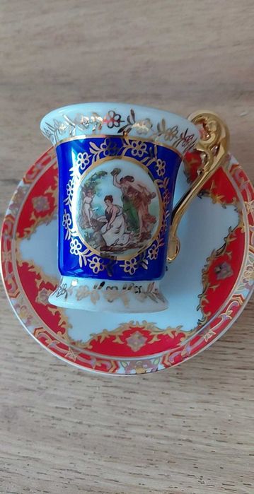 Stary duet - Komplet z filiżanką - Handgefertigt porcelana vintage