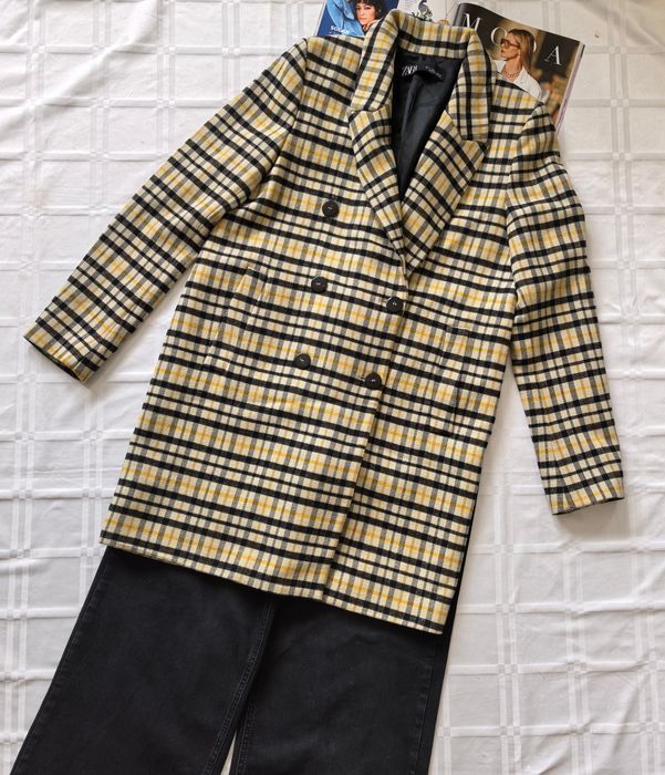 Żakiet /Płaszcz Damski Zara W Kratę r. S/M