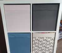 Regał biały półki Ikea kallax 2x2 + 2 pudełka DRÖNA