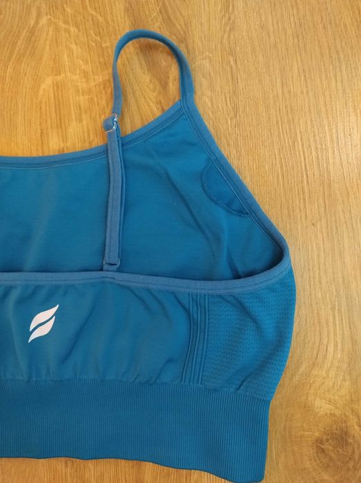 Nowy top, biustonosz sportowy bezszwowy, Oceanic-Morski, rozm. S/M.