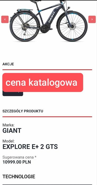 Rower elektryczny Giant Explorer Yamaha