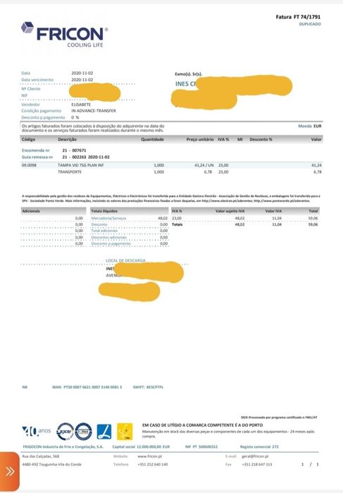 Porta de vidro para arca de congelados fricon