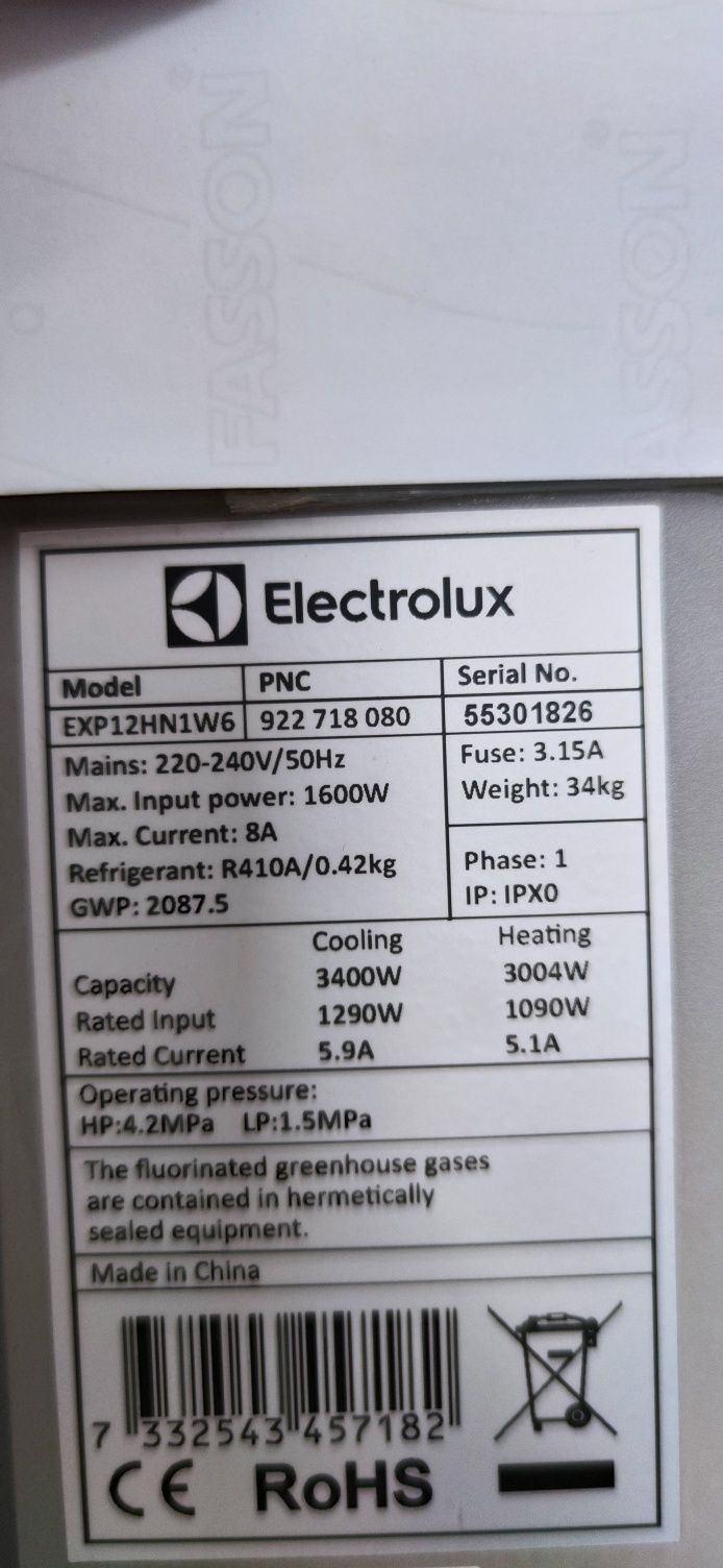 Klimatyzacja przenośna Electrolux EXP12HN1W6 z Pilotem wysyłka