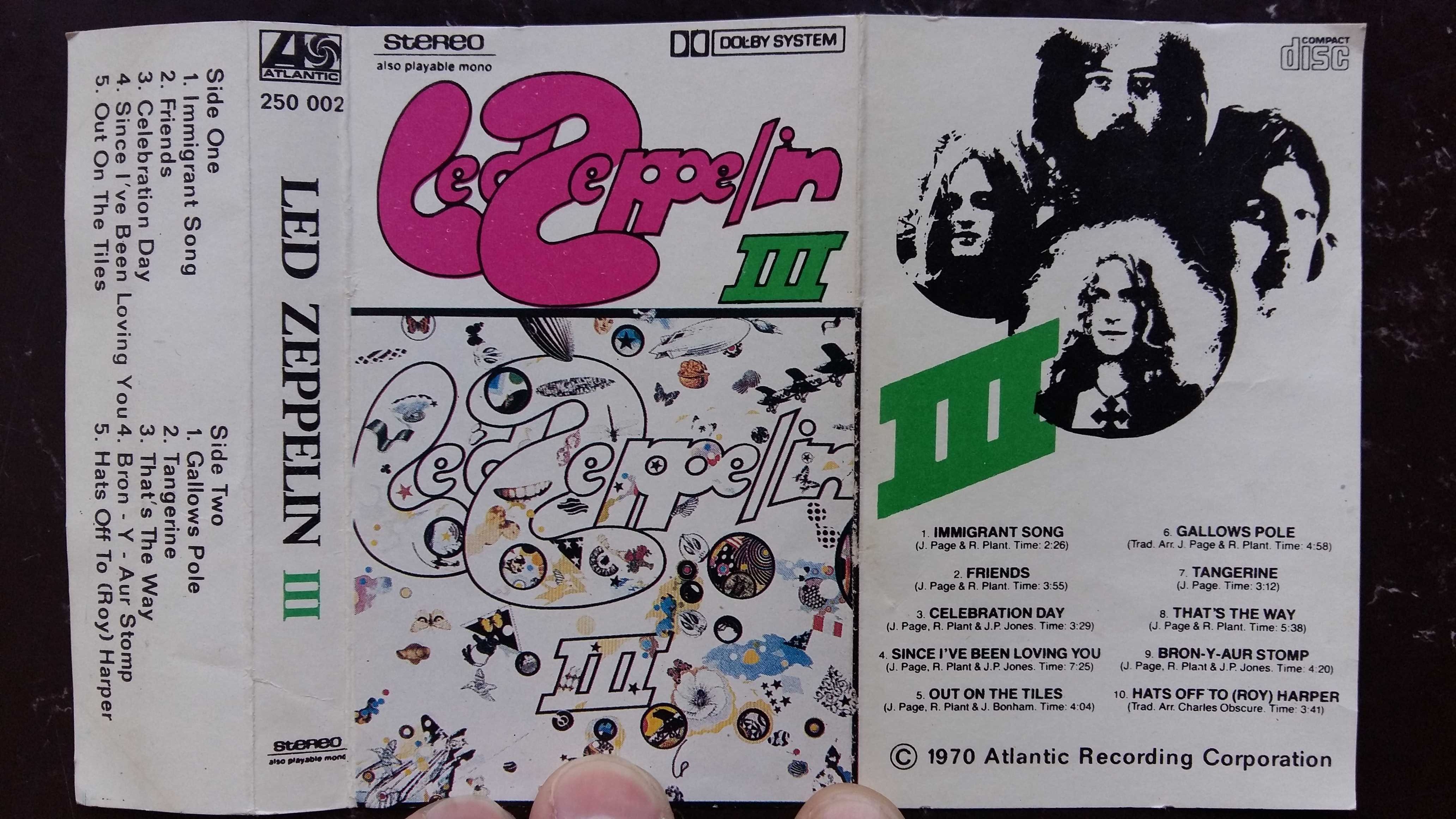 Kaseta magnetofonowa Led Zeppelin- III ,Wyd. Atlantic 1970r.