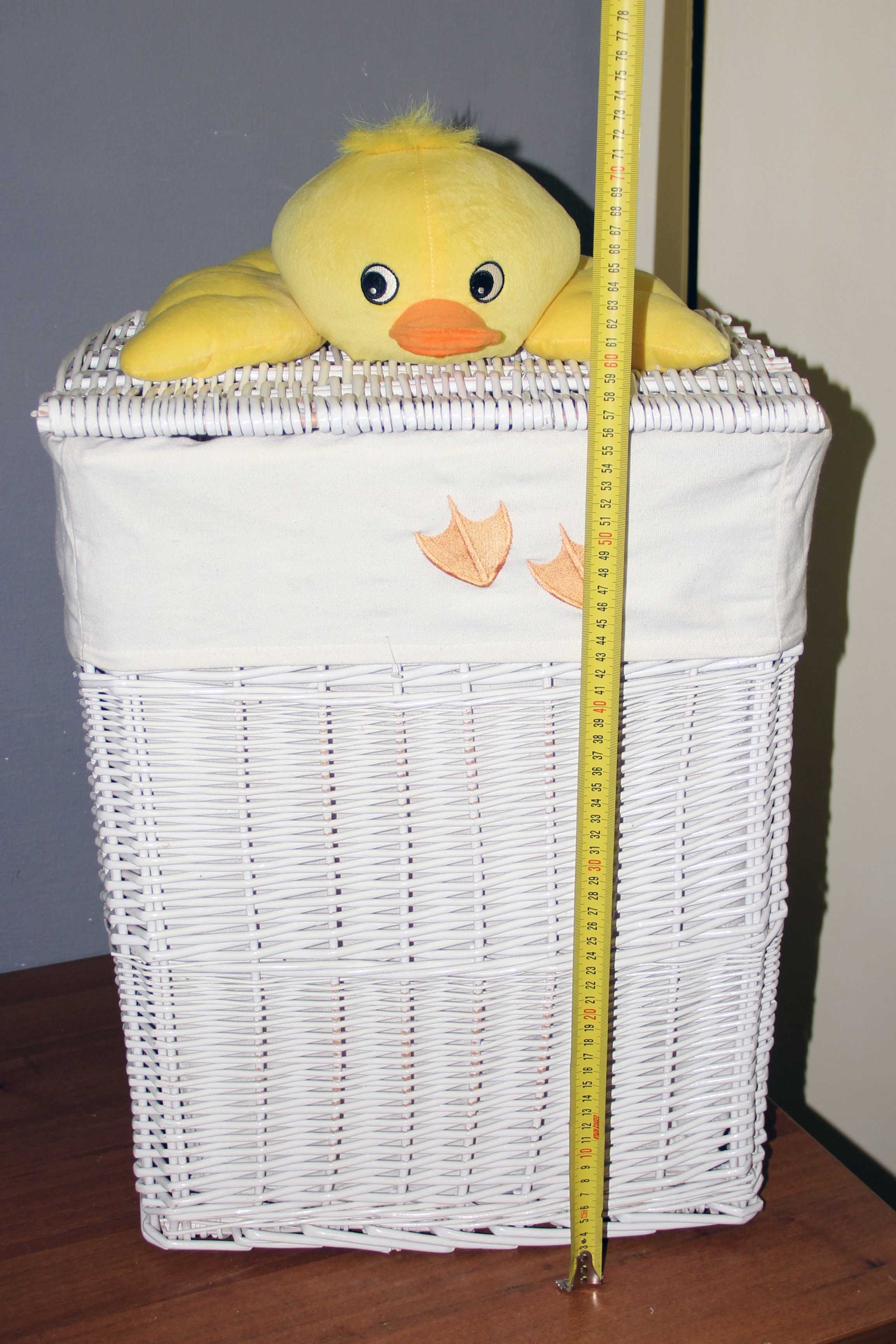 Кошик для іграшок Happy duckling кришка білий 58х44х36см лоза плетіння