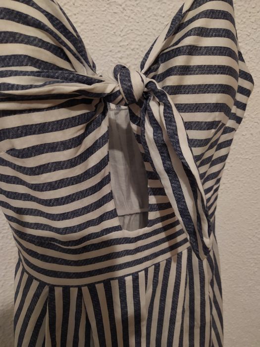 Vestido verão riscas azul e branco