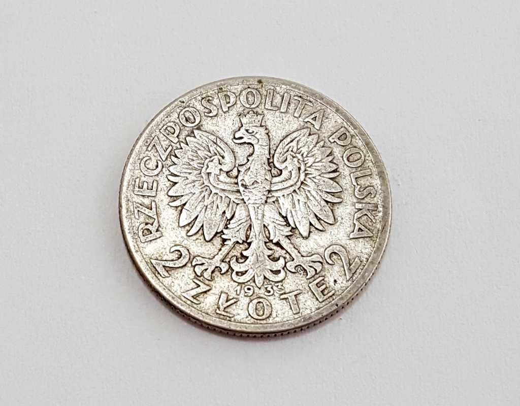 Srebrna moneta - 2 złote z 1933 roku