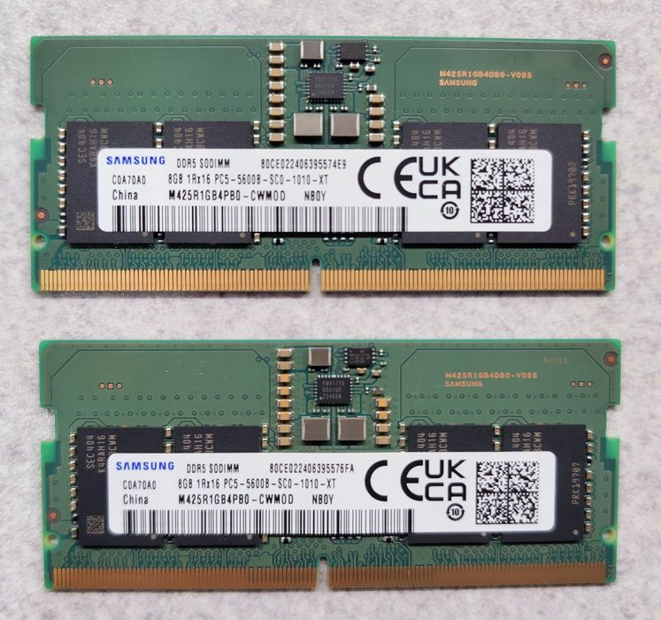 Оперативна памʼять Samsung DDR5/5600 для ноутбука 16Gb (2 по 8GB)