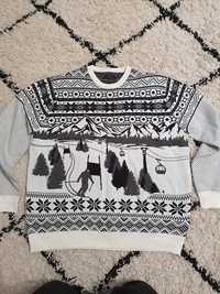 Sweter z motywem narciarza XL